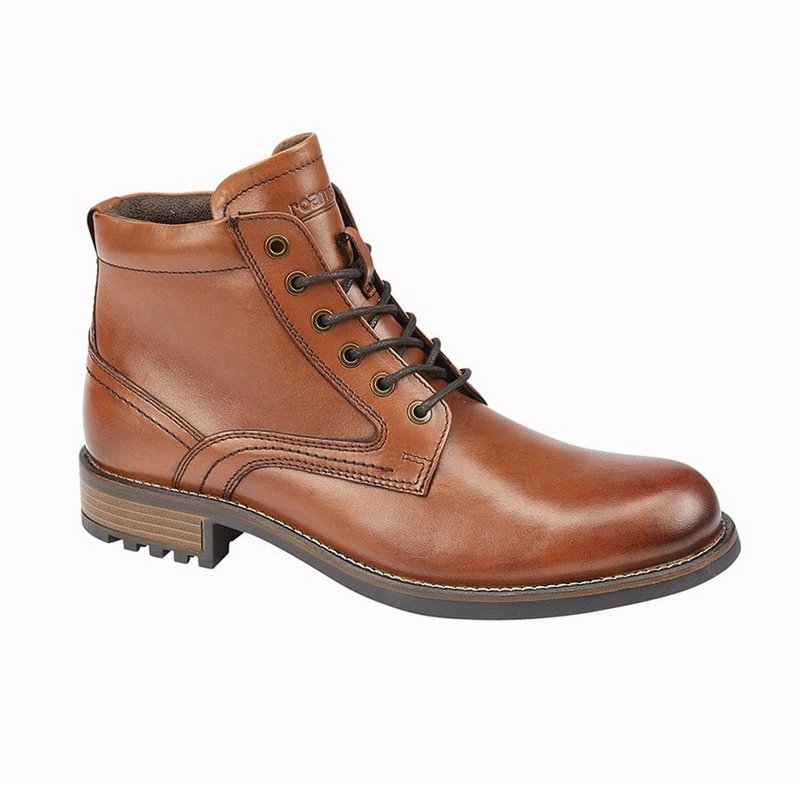 Roamers Mens Elgin Leather Ankle Boots In Tan