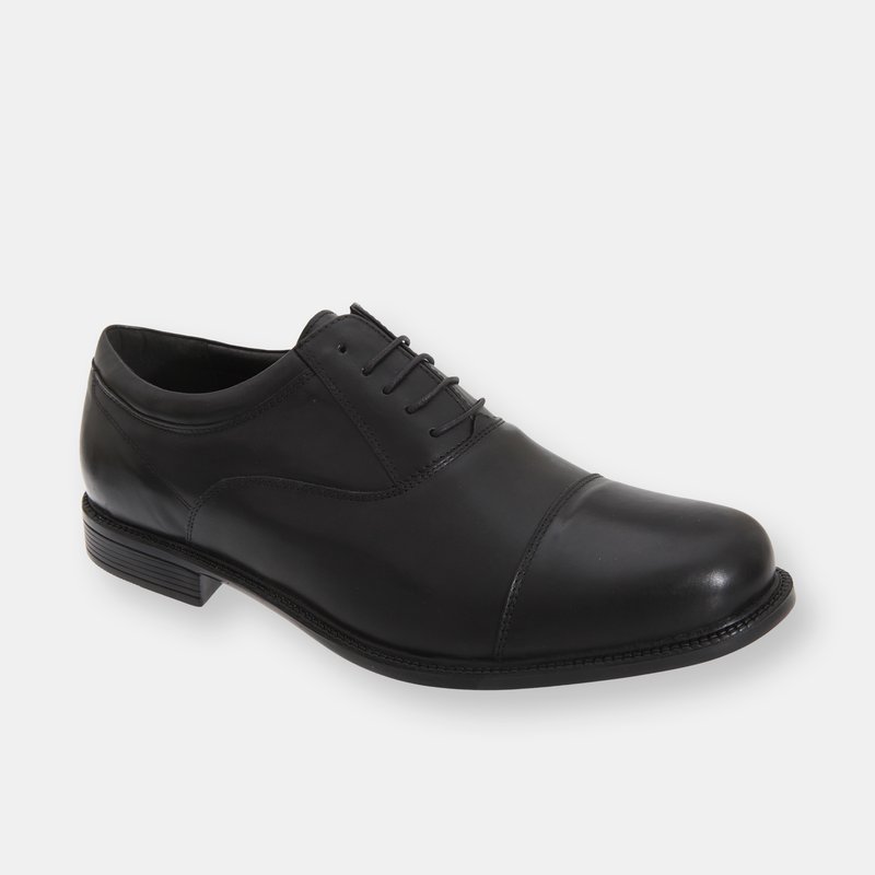Shop Roamers Mens Fuller Fitting Capped Leather Oxford Shoes (black)