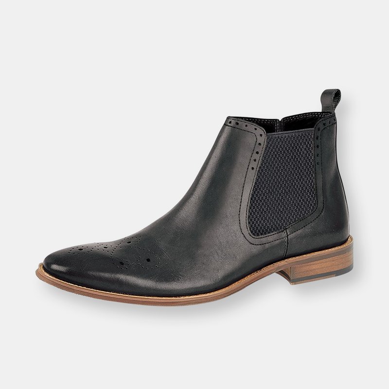 Roamers Mens Leather Ankle Boots In Black