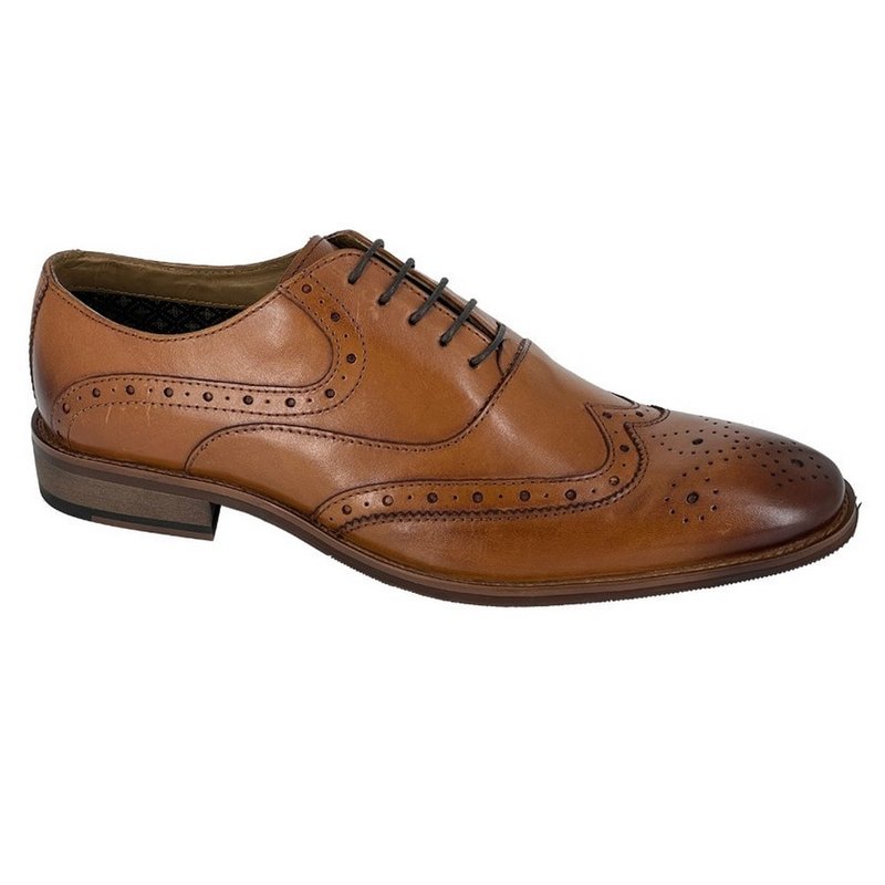 Roamers Mens Leather Oxfords Shoe In Brown
