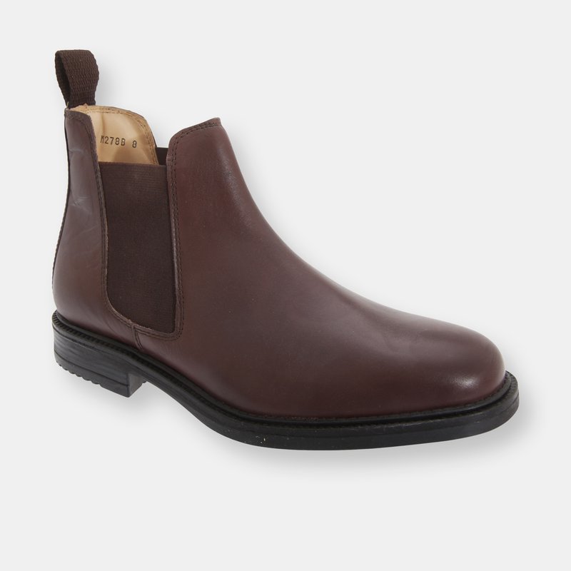 Roamers Mens Leather Quarter Lining Gusset Dealer Boots (brown)