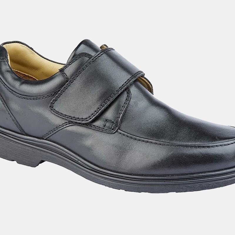 Shop Roamers Mens Leather Shoes In Black