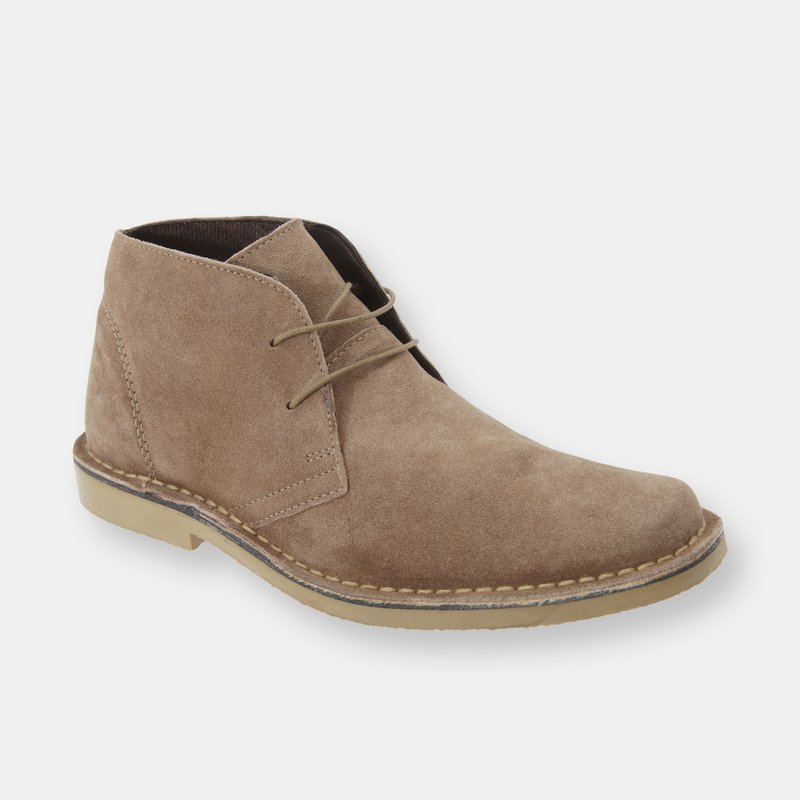Roamers Mens Real Suede Classic Desert Boots In Brown