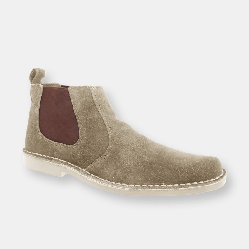 Roamers Mens Real Suede Classic Desert Boots -taupe In Brown