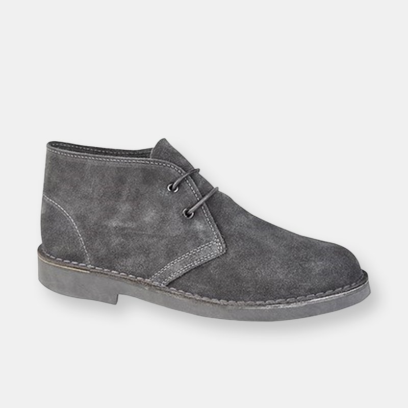 Shop Roamers Mens Real Suede Unlined Desert Boots In Grey