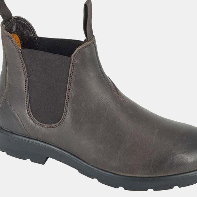Shop Roamers Mens Waxy Leather Chelsea Boots In Brown