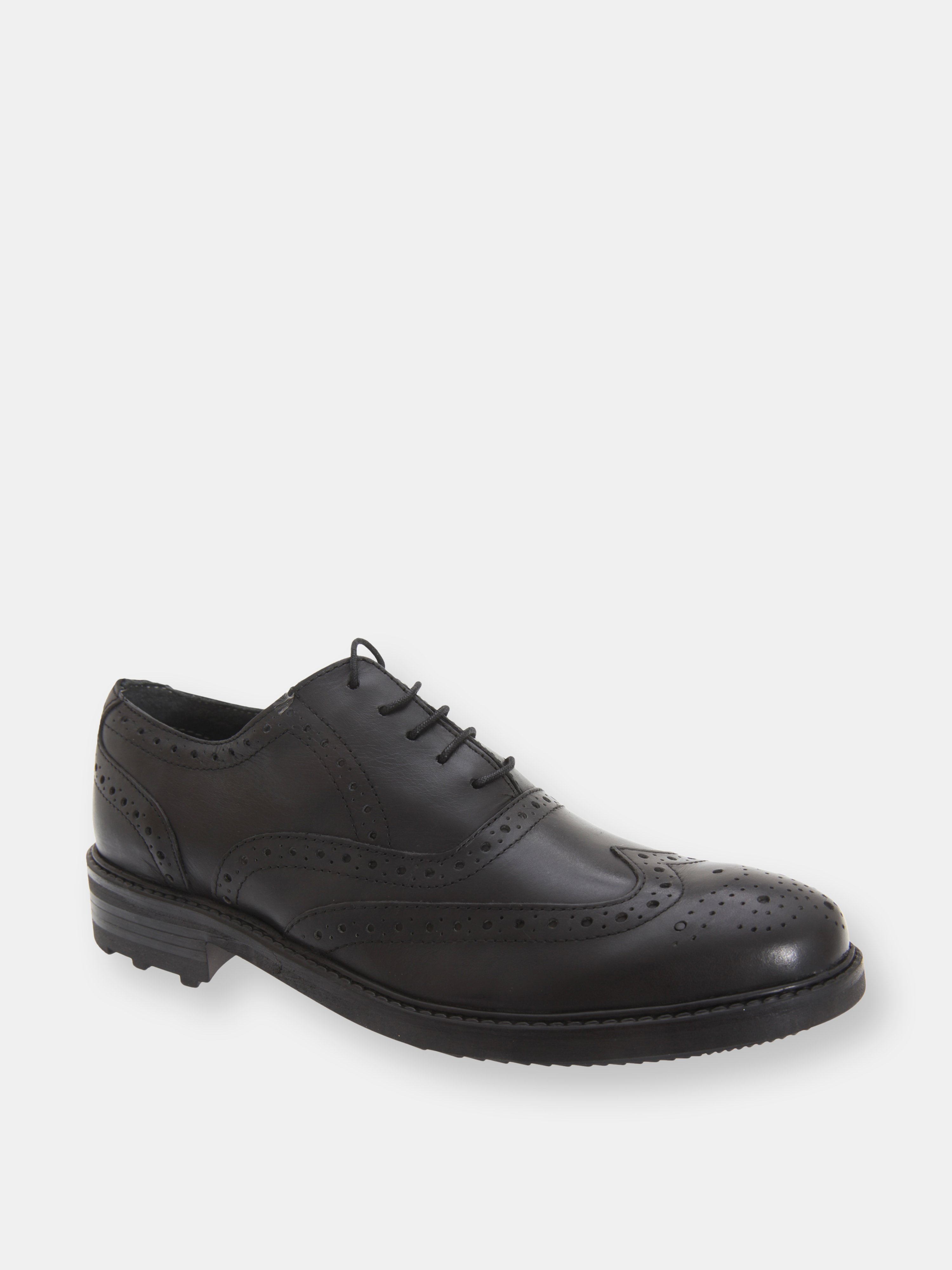 ROAMERS ROAMERS MENS 5 EYELET BROGUE OXFORD LEATHER SHOES