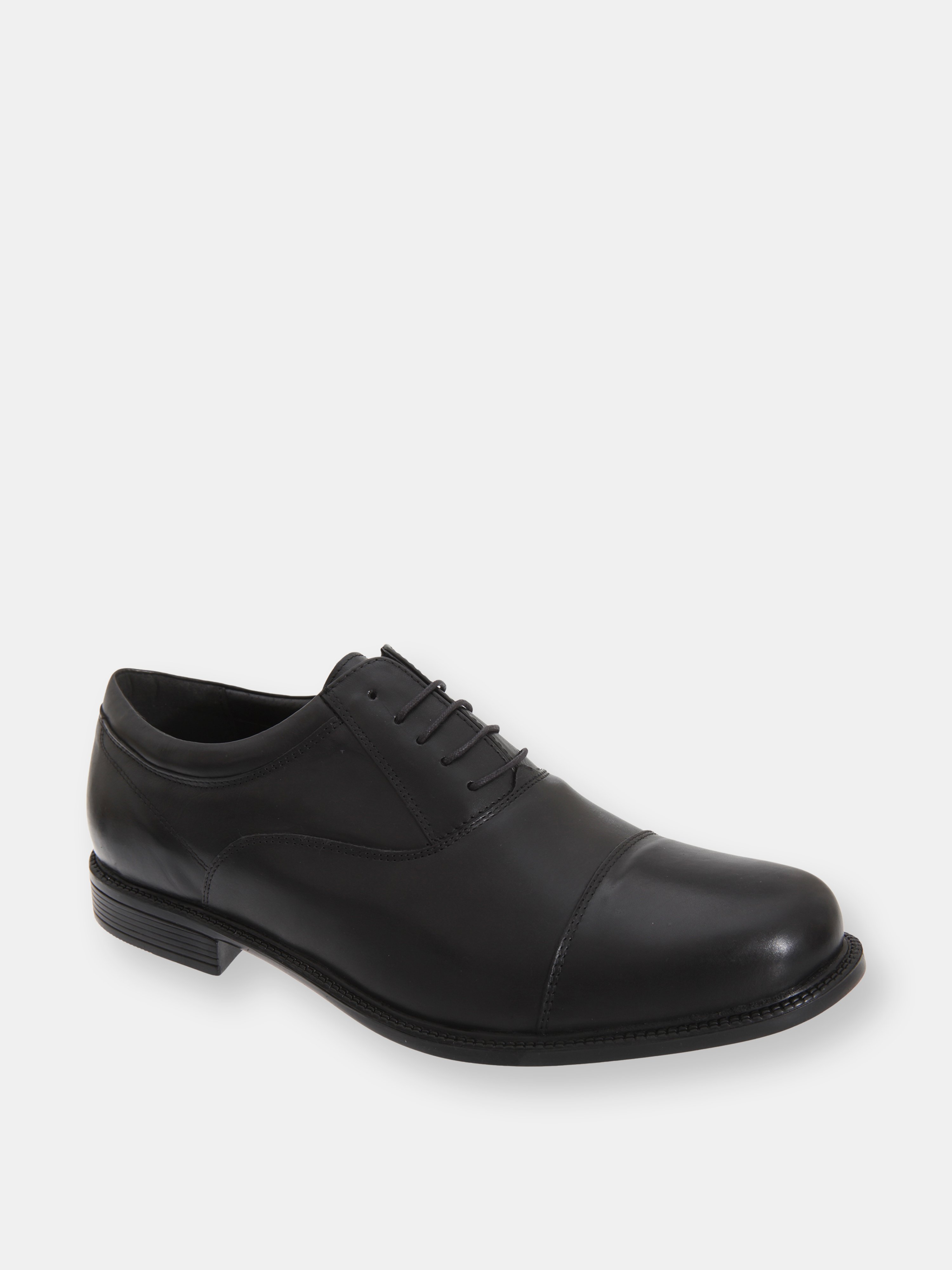 ROAMERS ROAMERS MENS FULLER FITTING CAPPED LEATHER OXFORD SHOES (BLACK)