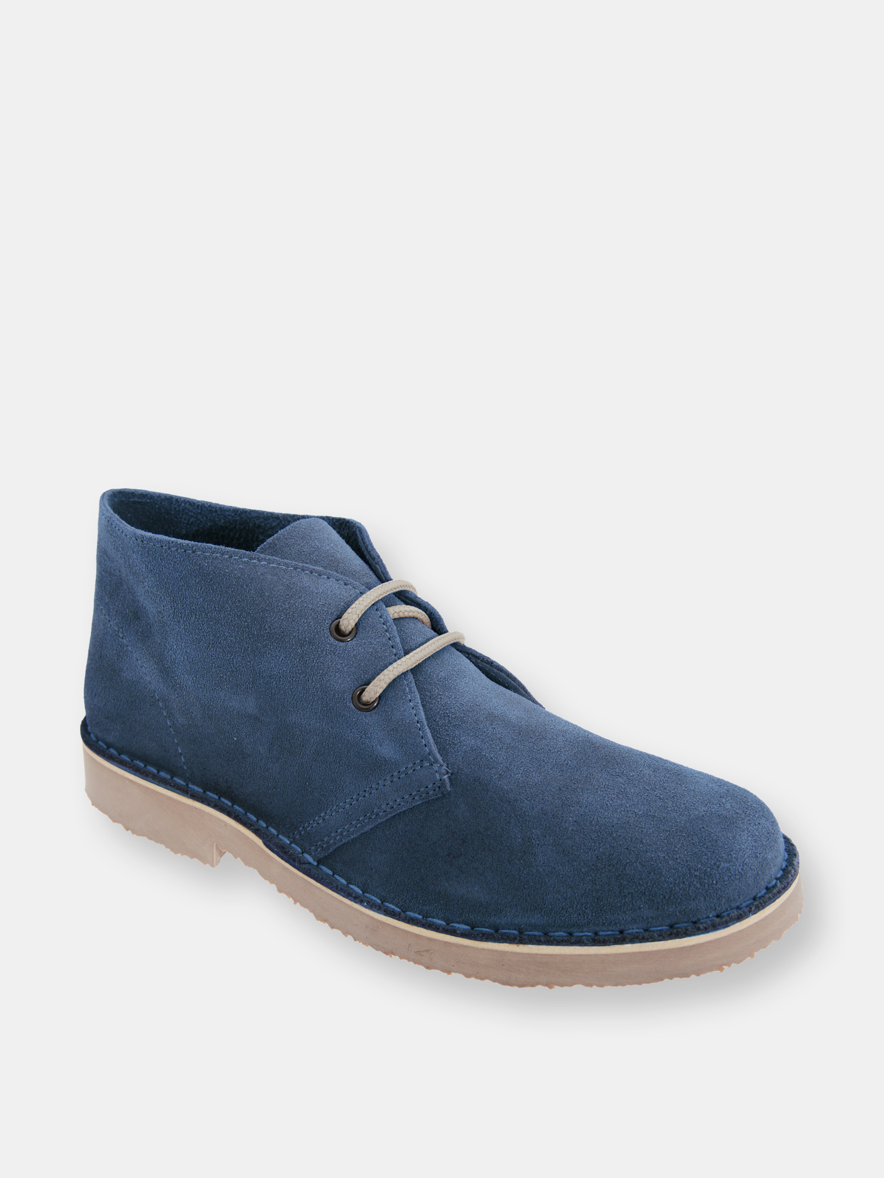 ROAMERS ROAMERS MENS REAL SUEDE ROUND TOE UNLINED DESERT BOOTS (NAVY)