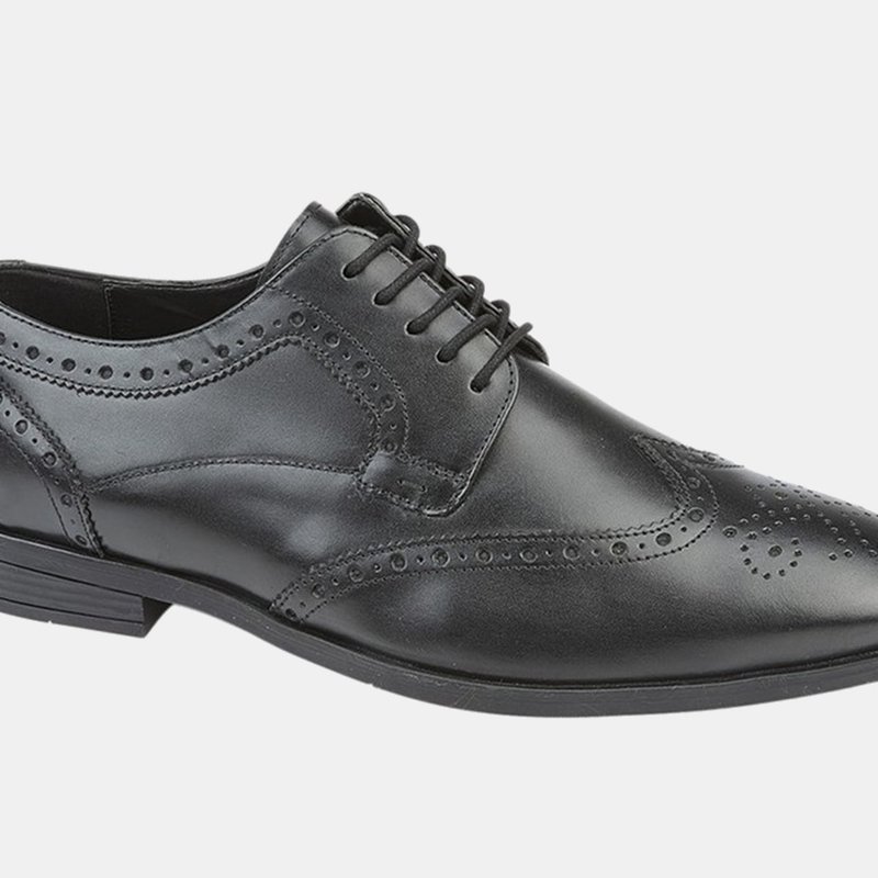 Roamers Softie Leather Brogues Shoes In Black