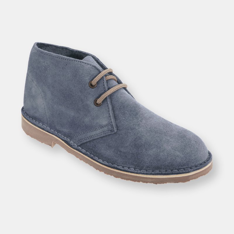 Roamers Womens/ladies Real Suede Unlined Desert Boots In Blue
