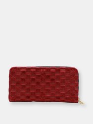 Roberta di Camerino Women's Checked Portafogli Zip Fabric Wallet - Red