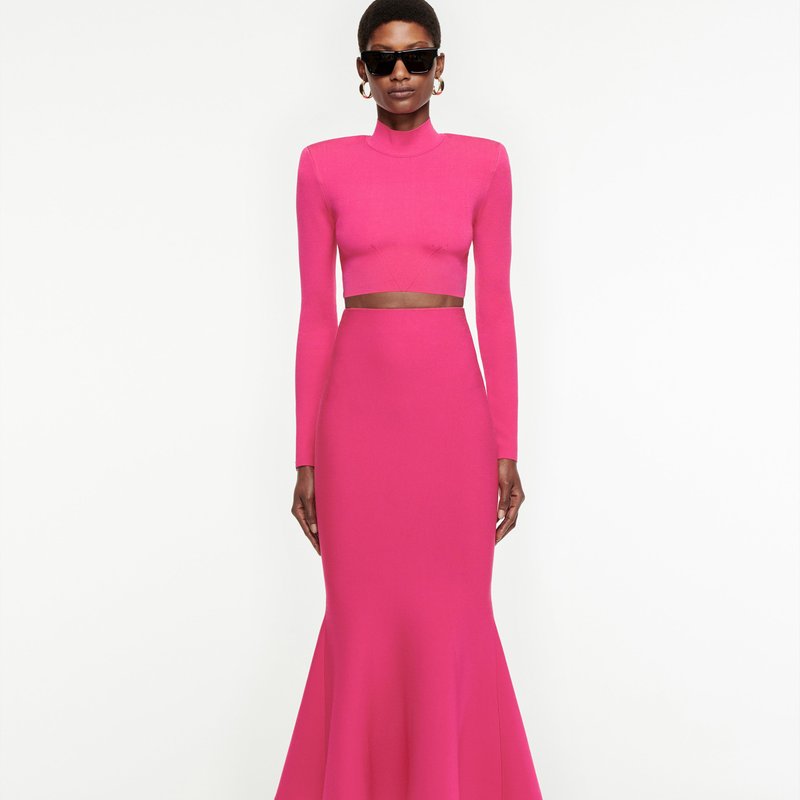 Shop Roland Mouret Cropped Knit Top In Pink