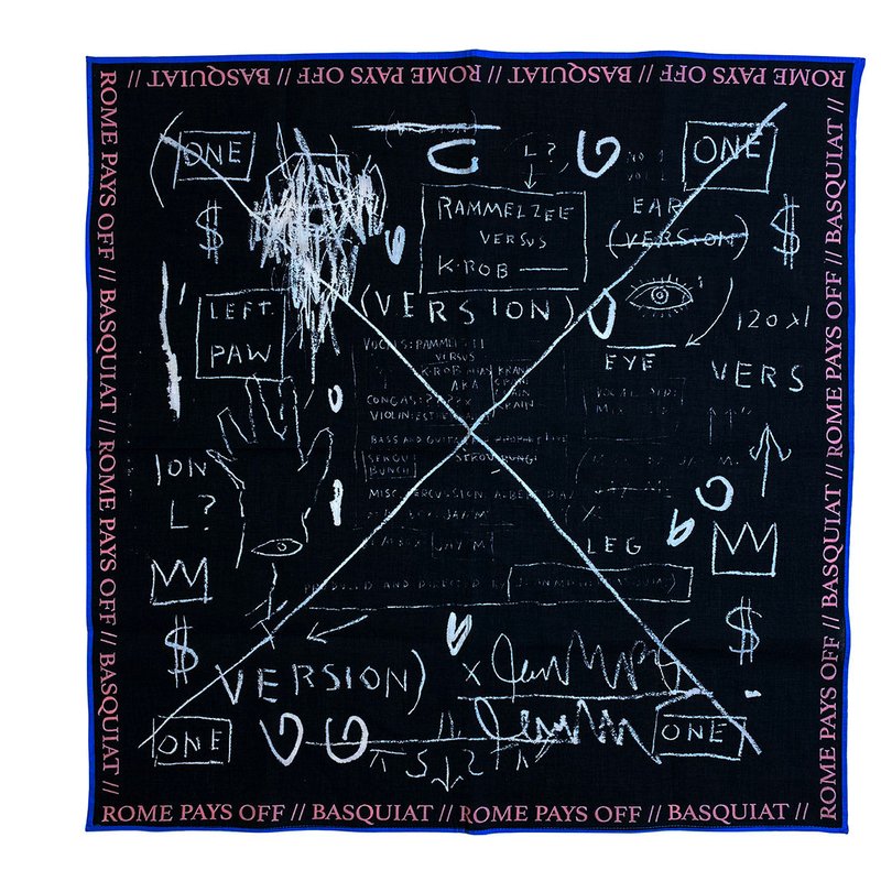 Rome Pays Off Basquiat "beat Bop" Bandana In Blue