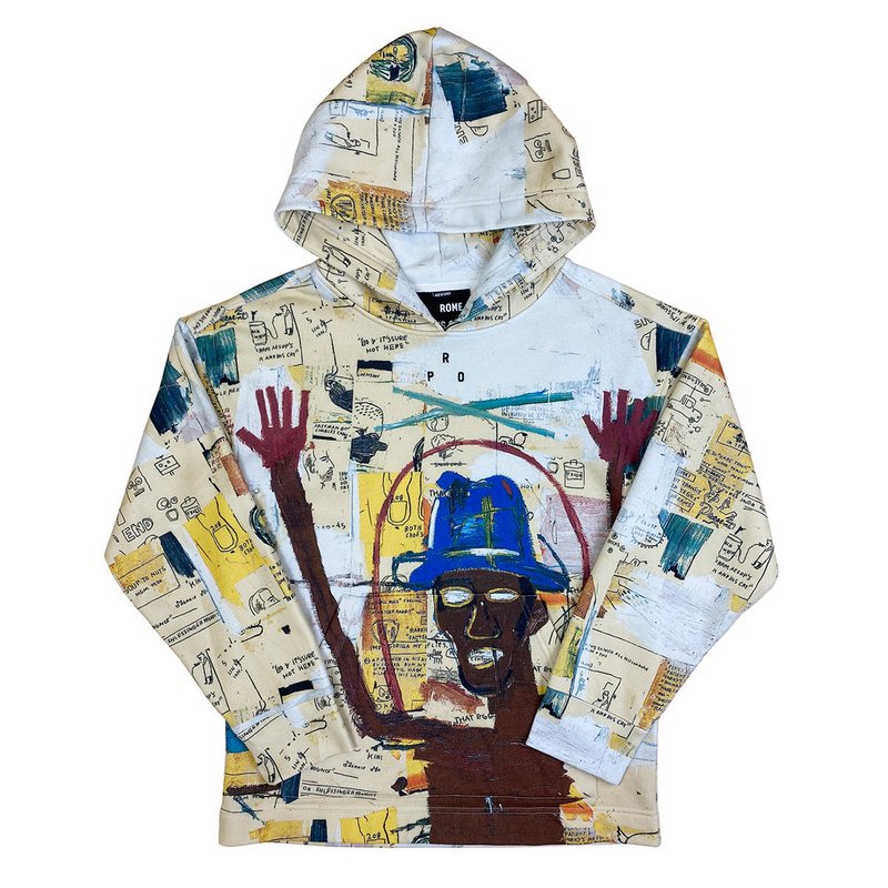 Rome Pays Off Basquiat "toxic" Unisex Hoodie In White