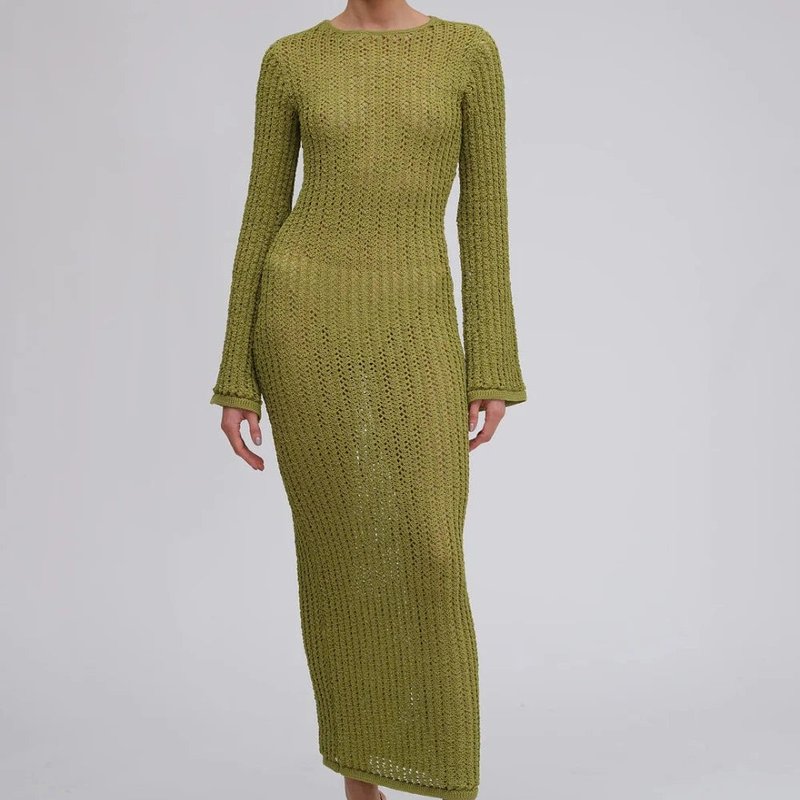 Shop Ronny Kobo Exa Knit Dress In Green