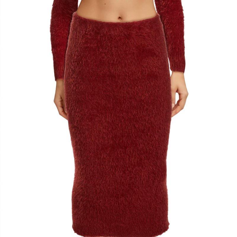 Shop Ronny Kobo Faber Fuzzy Skirt In Red