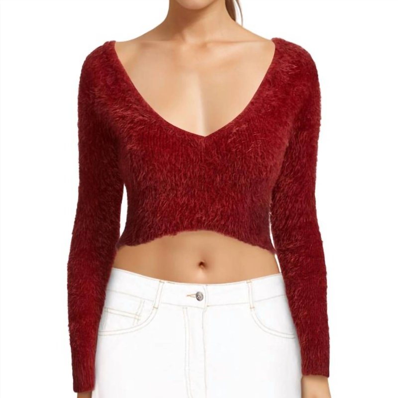 Shop Ronny Kobo Isley Fuzzy Top In Red