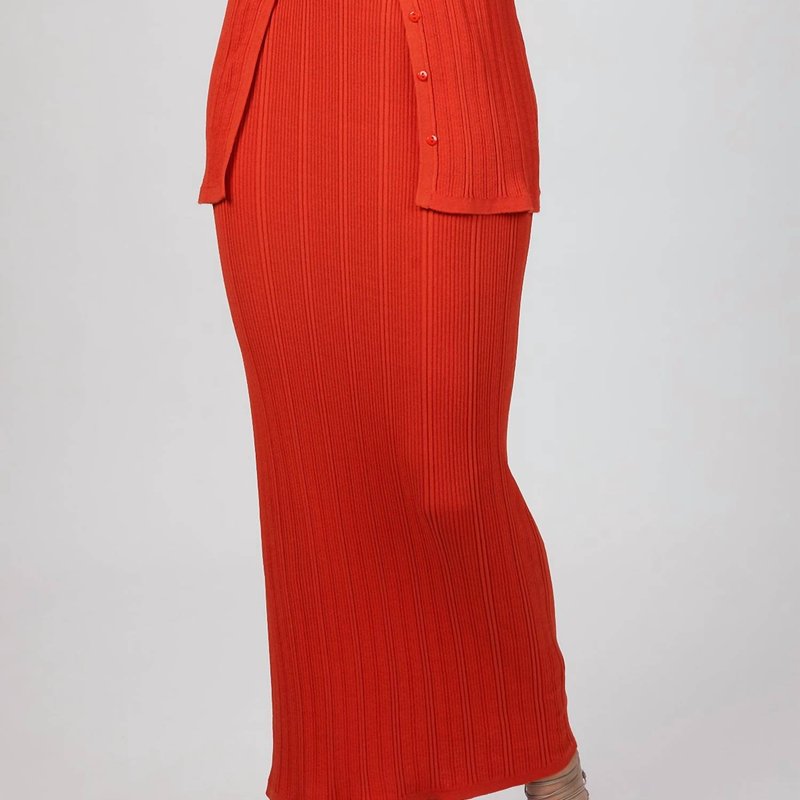 Ronny Kobo Maribel Knit Skirt In Red