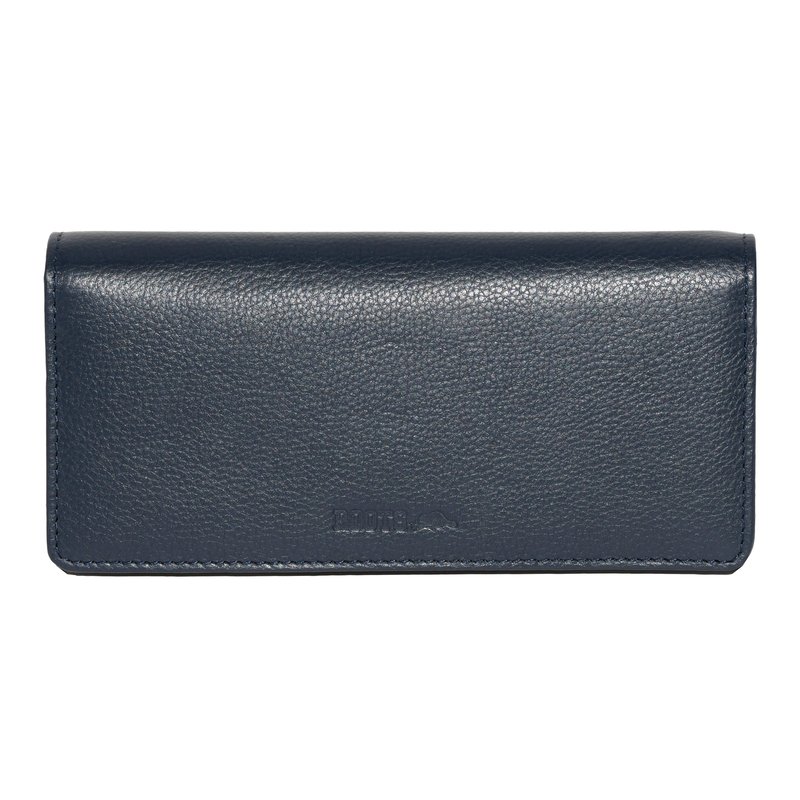 Roots Ladies Leather Rfid Expander Clutch Wallet In Blue