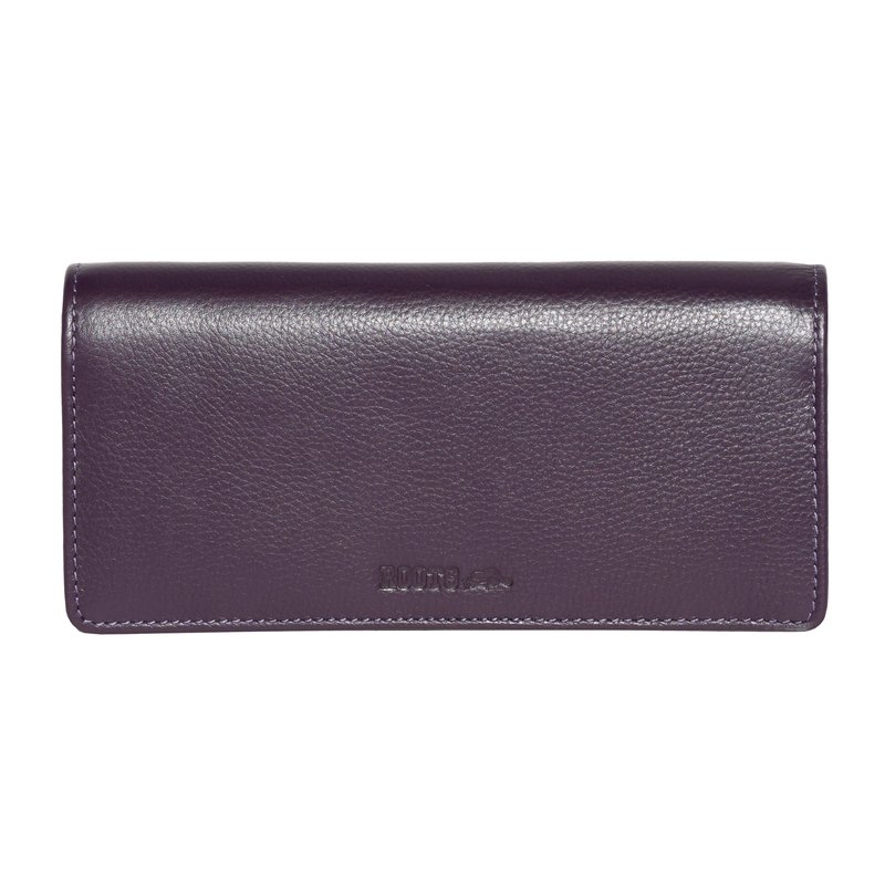 Roots Ladies Leather Rfid Expander Clutch Wallet In Purple