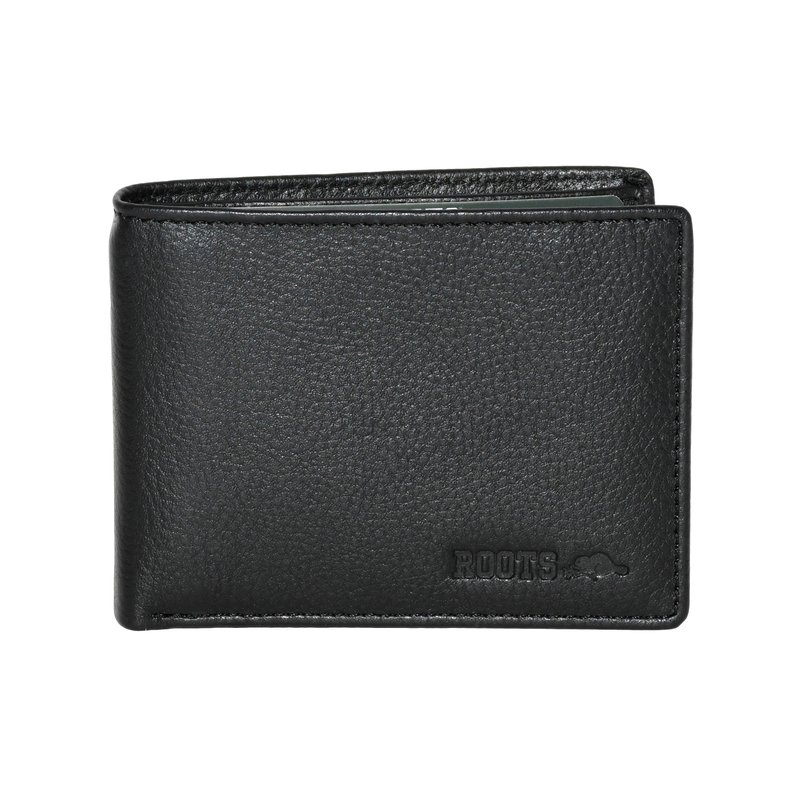 Shop Roots Leather Slimfold Rfid Wallet With Removable Passcase In Black