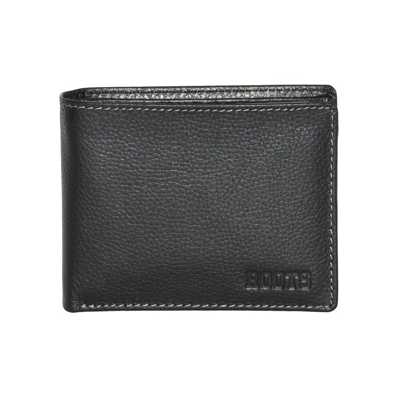 Roots Leather Slimfold Wallet With Removable Passcase In Black