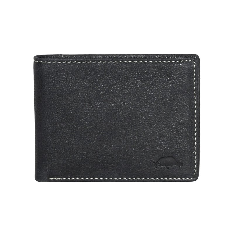 Shop Roots Men's Leather Slim Id Wallet In Black