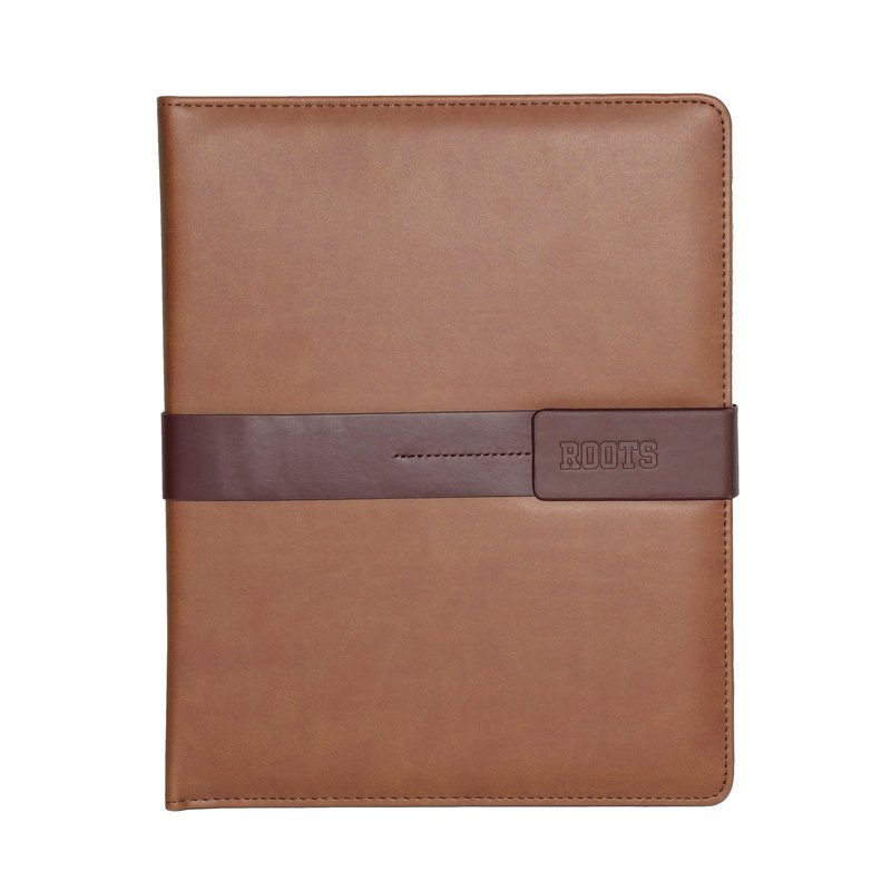 Roots (rq10 Pf-16 T) Slim Portfolio With Magnetic Tab In Brown