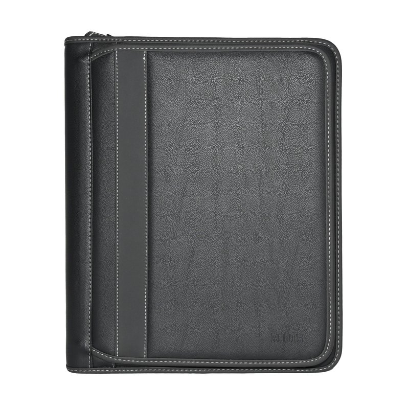 Roots (rq7911) Deluxe Binder With 2 Zipper Rounds In Black