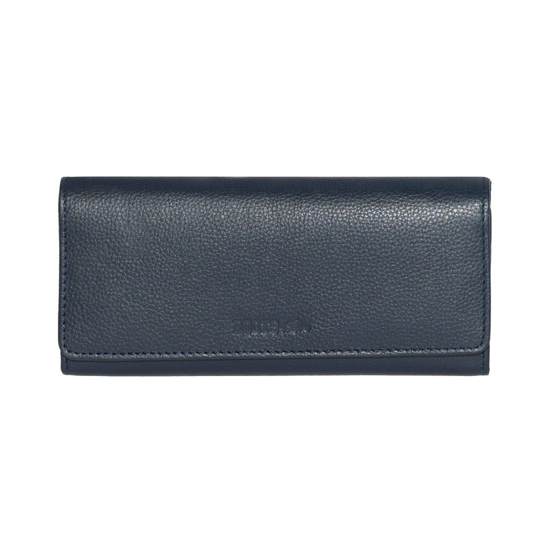 Roots Slim Leather Clutch Wallet In Blue