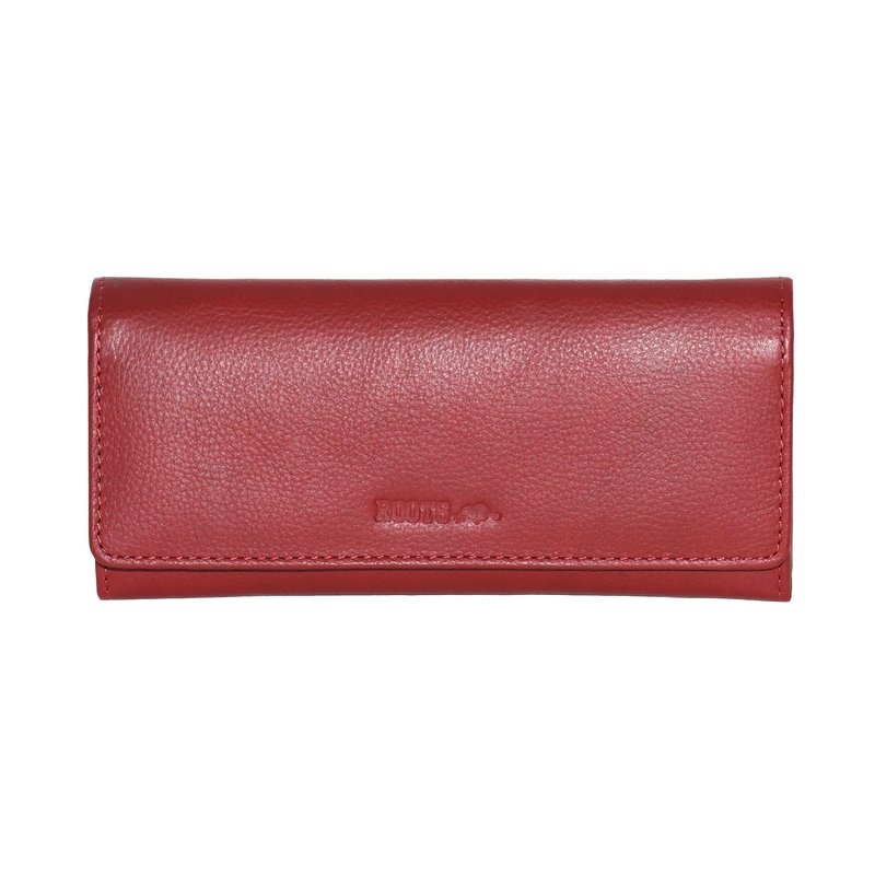 Shop Roots Slim Leather Clutch Wallet In Red