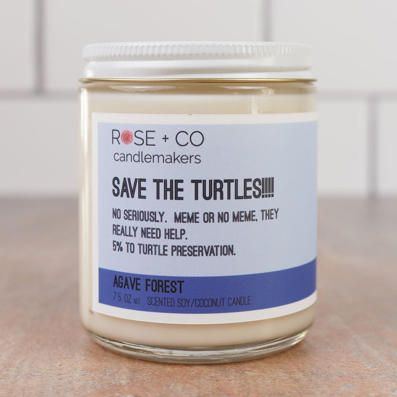 Rose + Co. Candlemakers Save The Turtles Candles