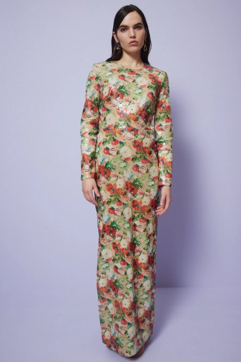 Fitted T-Shirt Gown - Floral Multi