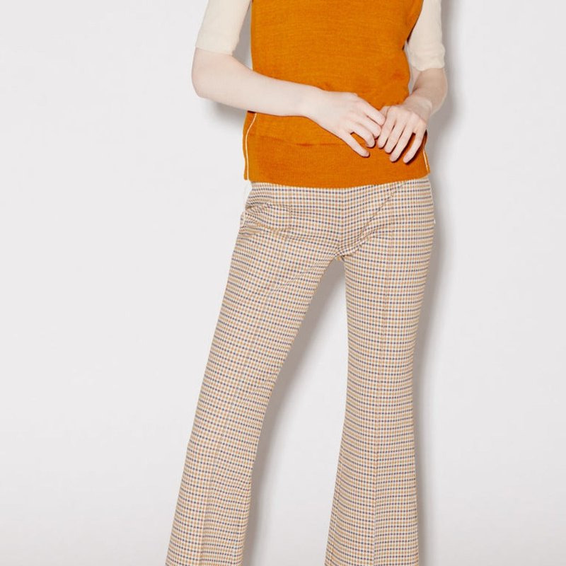 Rosetta Getty Pull On Cropped Flare Pant In Brown