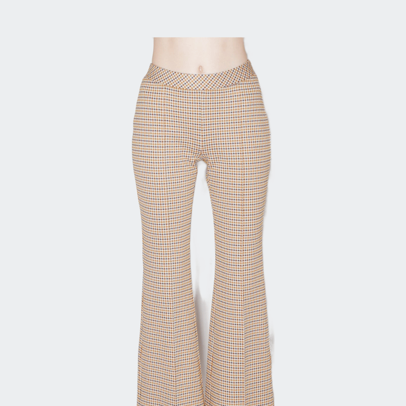 Rosetta Getty Pull On Cropped Flare Pant In Multi Brown