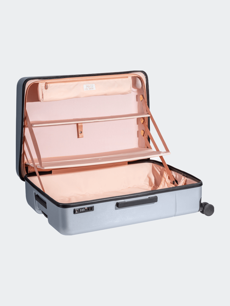 The Castle Classic Suitcase/Luggage - Silver - Pink Interior
