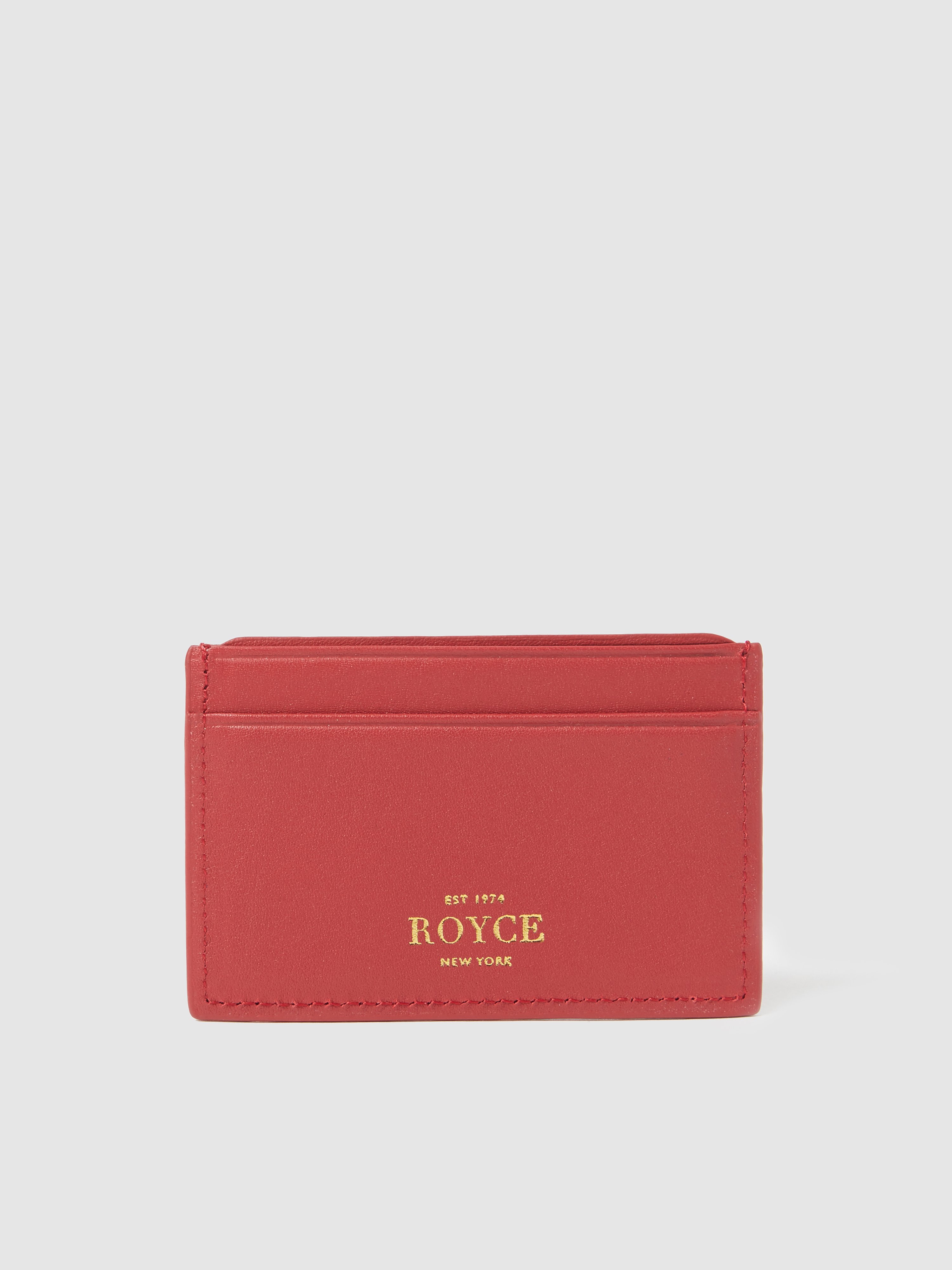Royce New York Rfid Blocking Credit Card Holder In Red