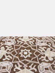 Rug & Kilim’s Handwoven chain stitch pattern in Brown and White " 2'8"x4'1" "