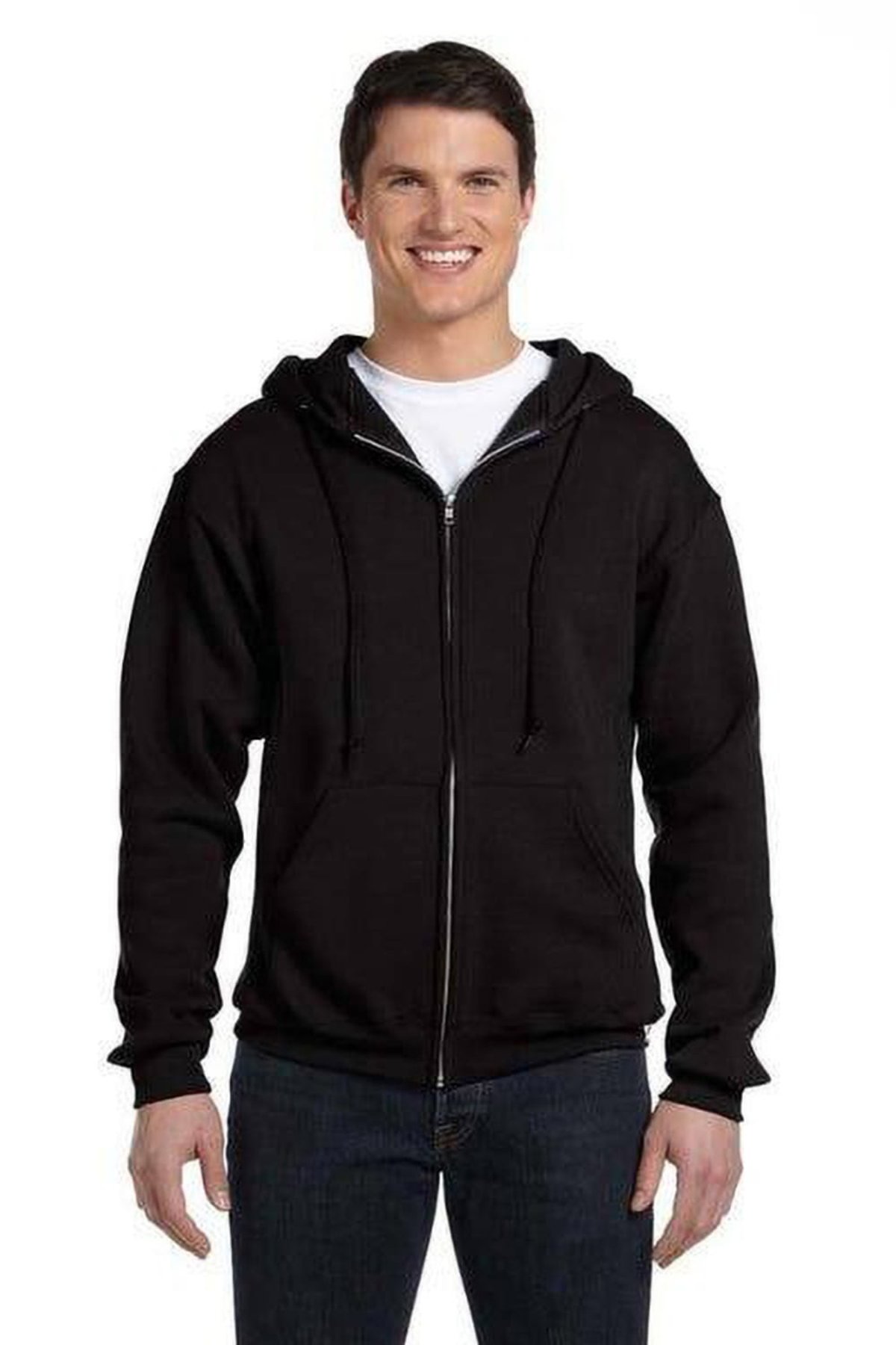 Russell Mens Authentic Full Zip Hooded Sweatshirt/Hoodie 