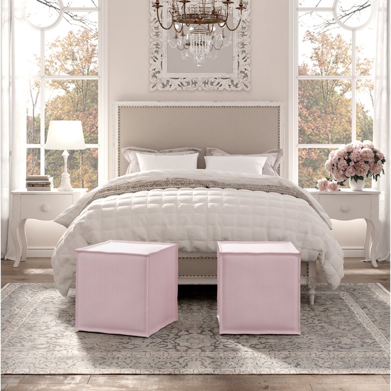 Rustic Manor Kyndal Ottoman In Pink