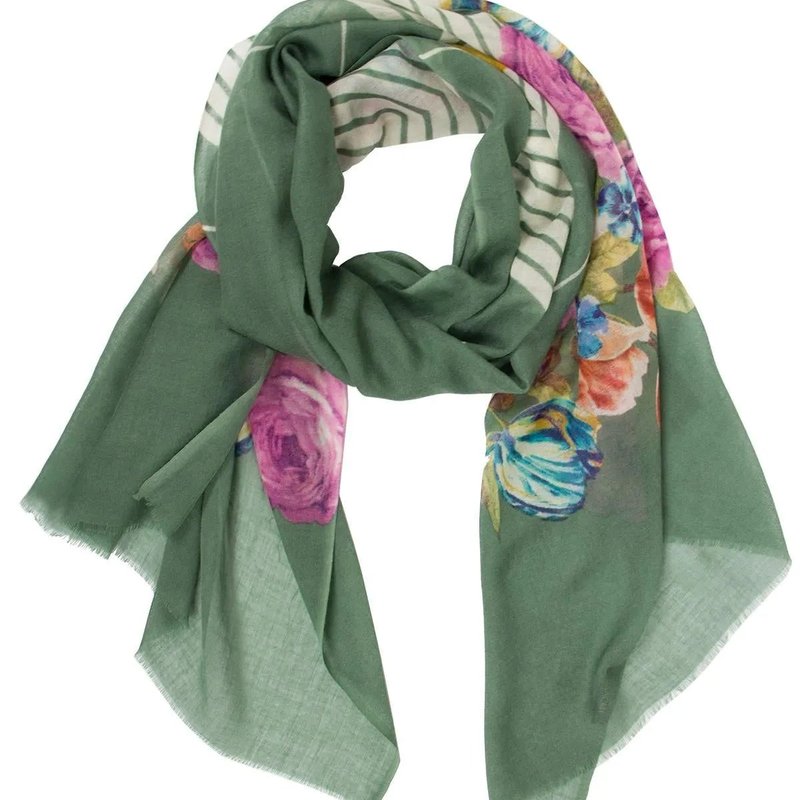 Saachi Style Anda Wool & Silk Scarf In Green