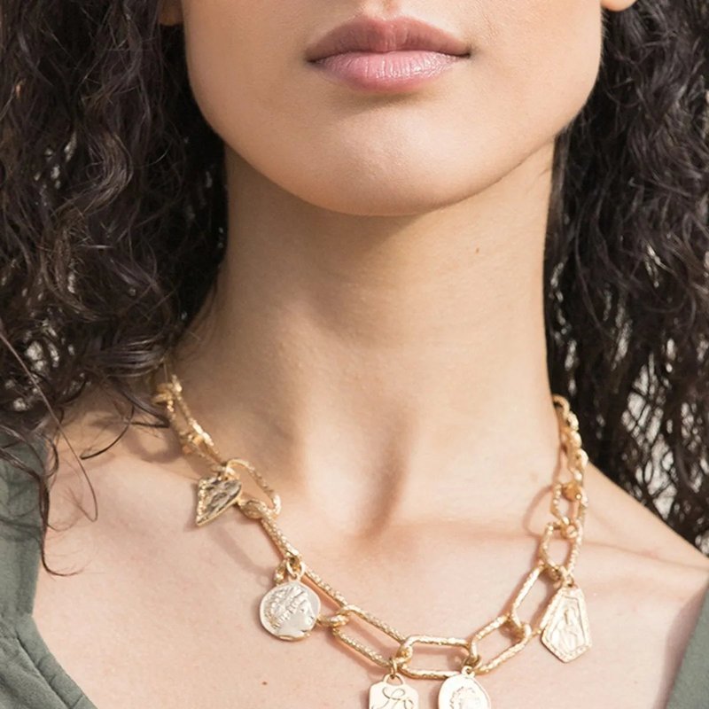 Saachi Style Augusta Charm Necklace In Gold