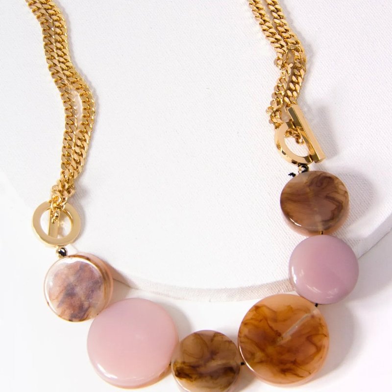 Saachi Style Badlands Chain Necklace In Pink