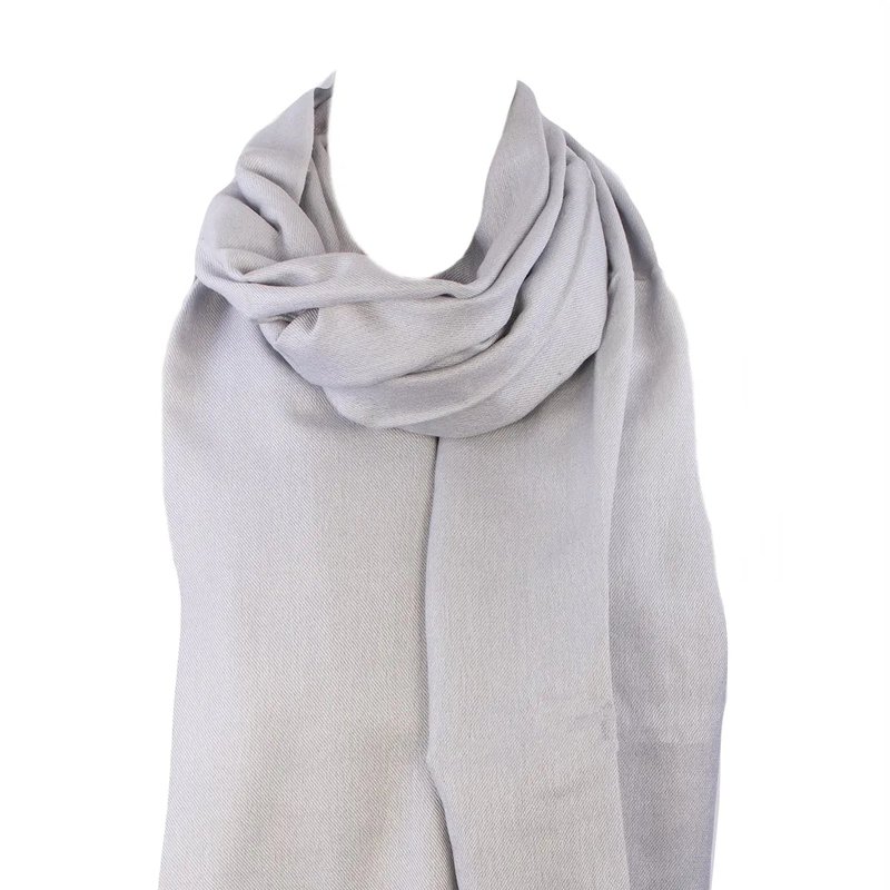 Saachi Style Cashmere Silk A Eyelash Scarf In Grey