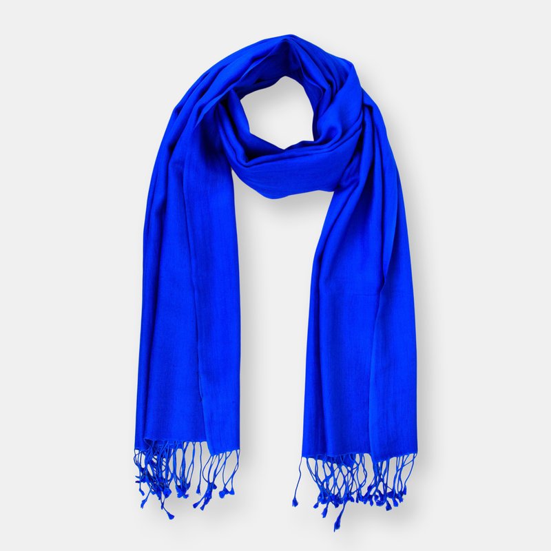 Saachi Style Cashmere Silk Scarf In Blue