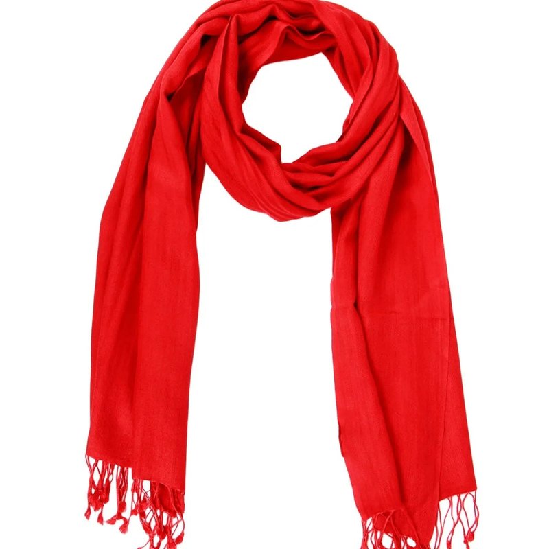 Saachi Style Cashmere Silk Scarf In Red