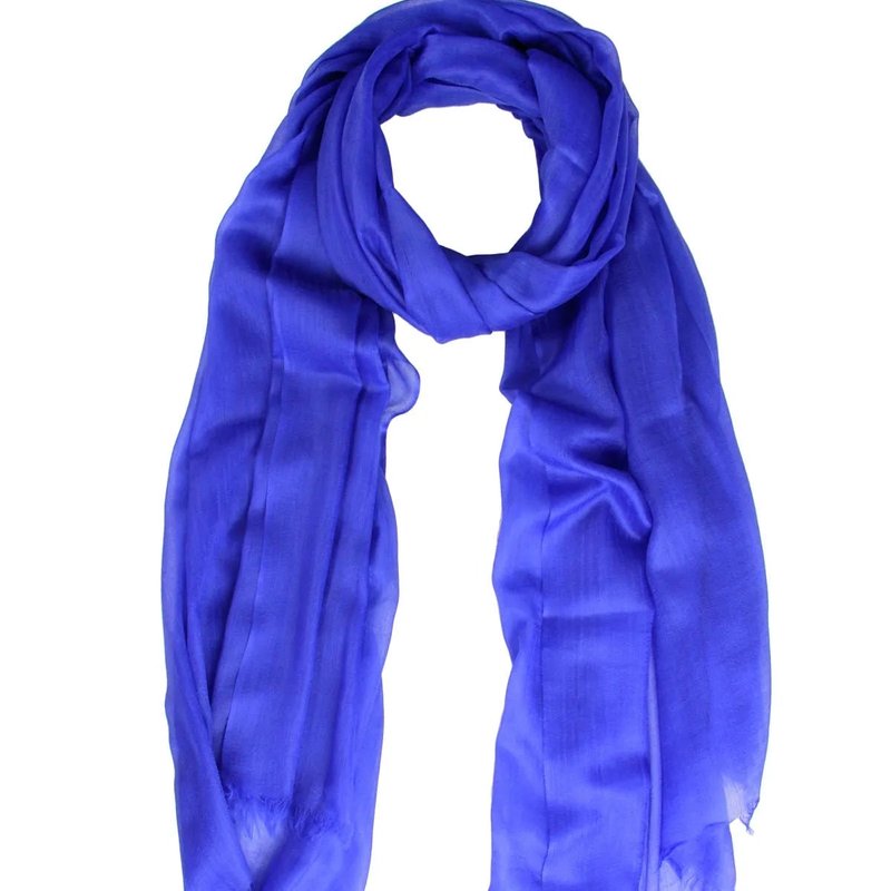 Saachi Style Delicate Solid Cashmere Scarf In Blue