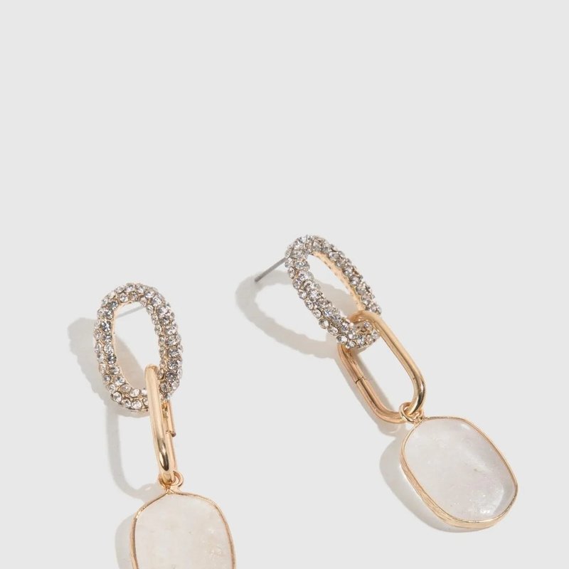 Saachi Style Estella Stone Dangle Earring In White