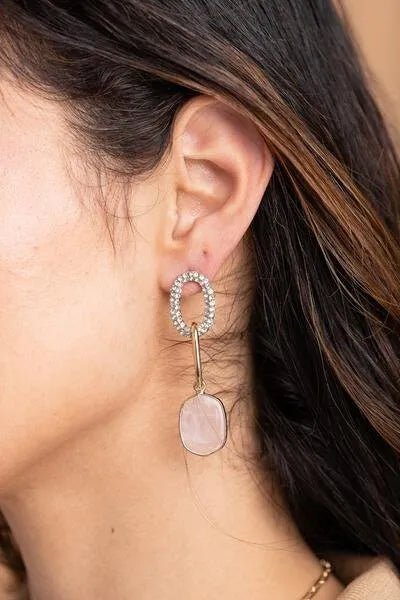 Saachi Style Estella Stone Dangle Earring In Pink